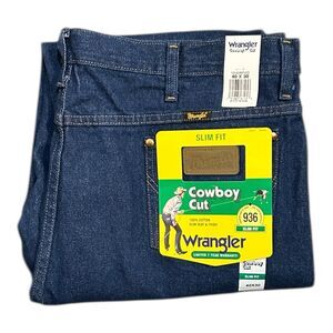 Wrangler Cowboy Cut 936 Slim Fit Jeans 40x30 Dark Wash MSRP $45 1 Yr Warranty